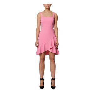 SAGE COLLECTIVE Womens Pink Fitted Tulip Hem Sleeveless Short Body Con Dress 6